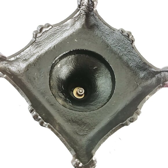 Compote Pedestal Bowl on Ornate Metal Base Table Centerpiece Vintage Decor - Picture 6 of 6